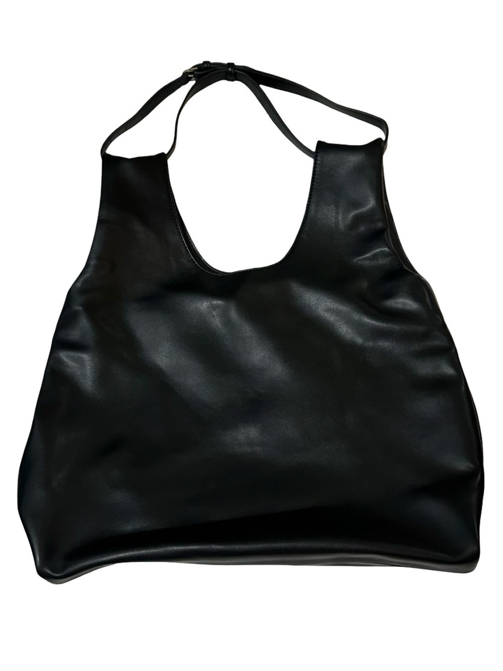 A New Day Black Soft Convertible Tote Handbag Slouchy Hobo Shoulder Bag